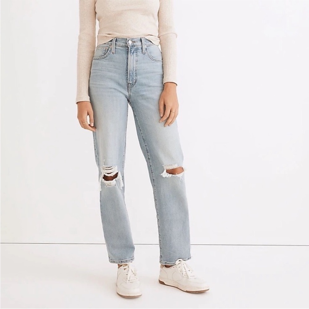 Madewell The Perfect Vintage Straight Distressed Jeans 27 A22 - Picture 2 of 13